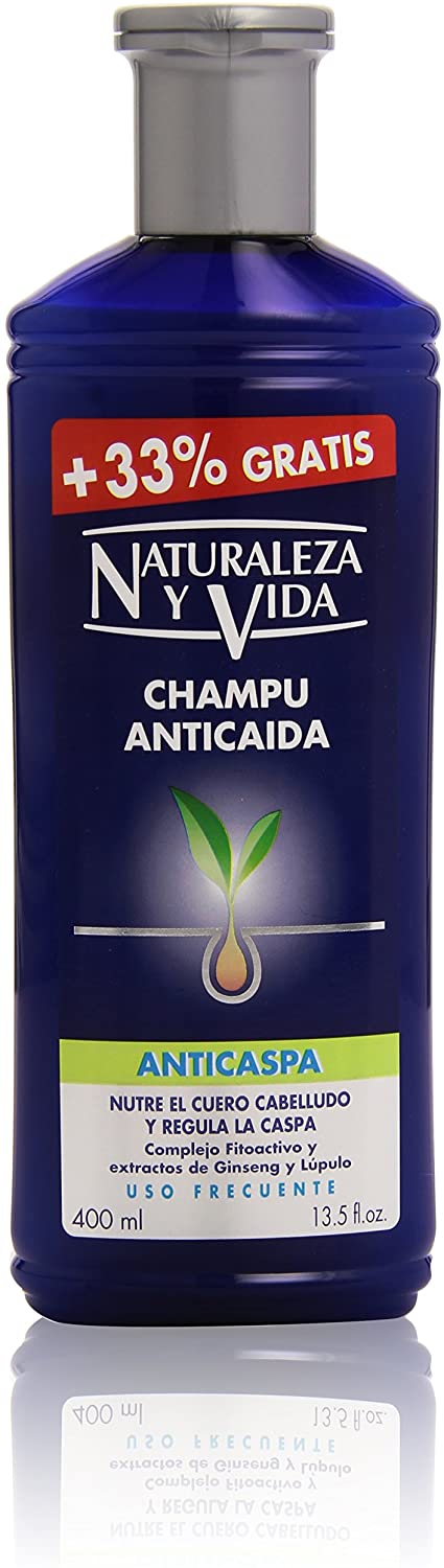Nature and Life - Anti-Hair-Loss Shampoo - Nourishes the Scalp and Controls Dandruff - 400 ml, white, 300 ml (Pack of 1)