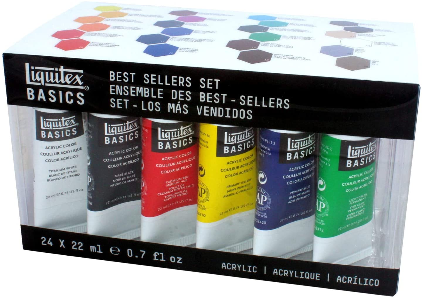 Liquitex BASICS 24 Tube Acrylic Paint Set, 22ml, Blue, 22 ml (Pack of 24) - Image 3