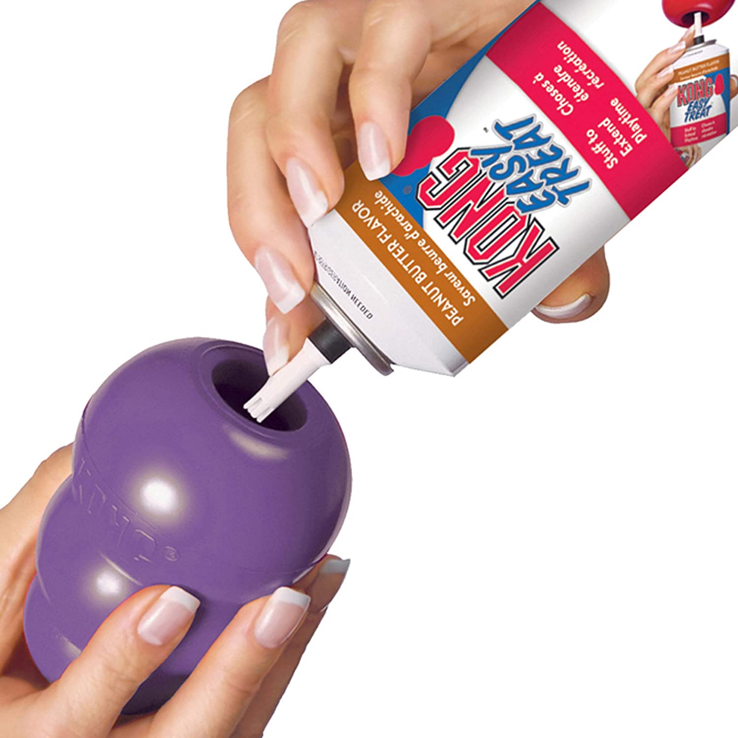 KONG Senior - Dog Toy with Gentle, Natural Rubber - Stuffable Treat Toy for Older Dogs - For Small Dogs, Purple, Small (Pack of 1) - Image 4