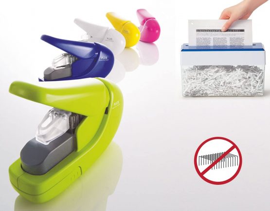 PLUS Japan, Staple-Free Stapler Pink, 5 sheet capacity, 1 piece pack (1 x 1 stapler) - Image 3