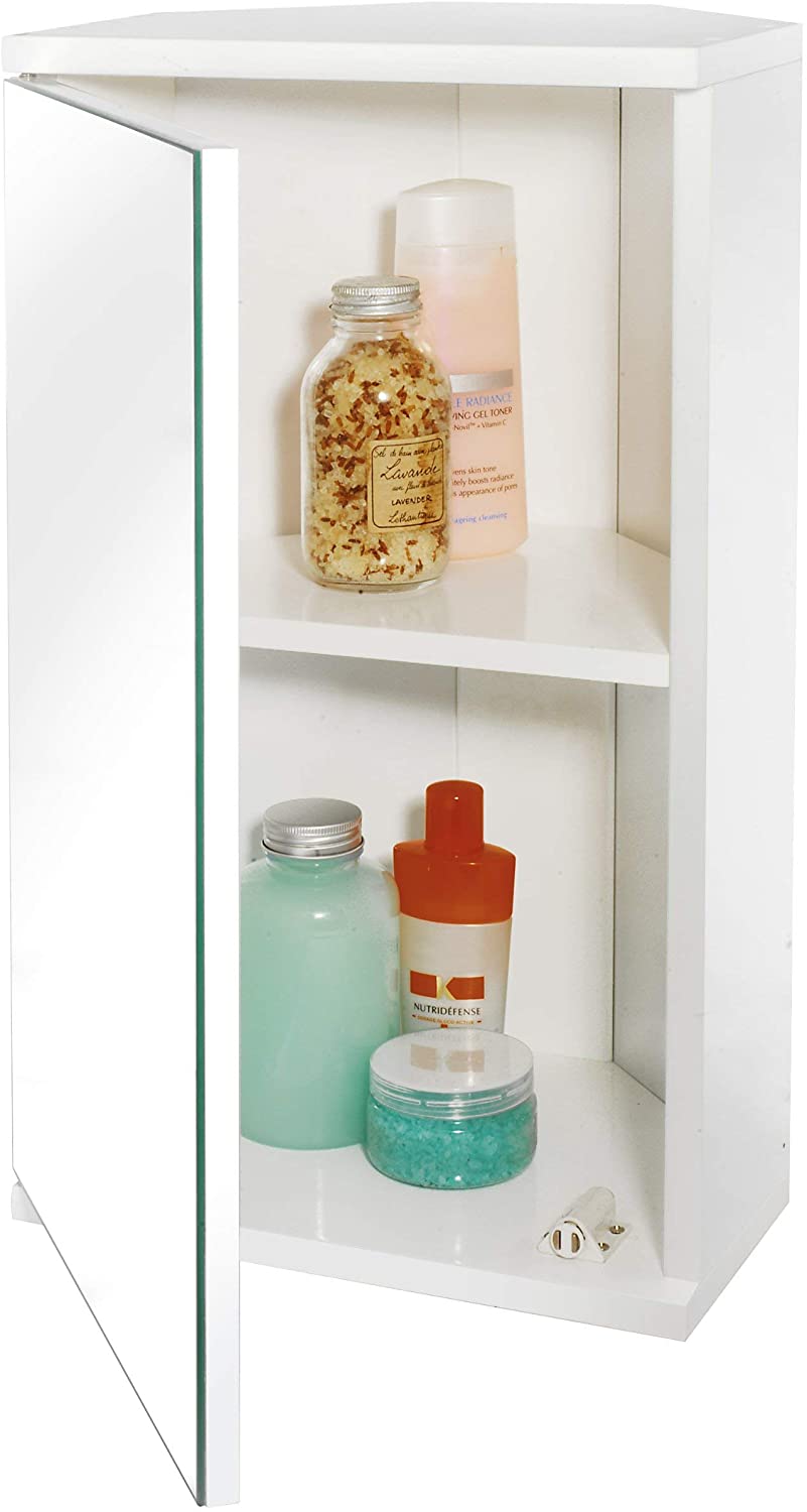 Croydex Simplicity Corner Bathroom Cabinet, Compact Corner Wall-Mounted Bathroom Storage - Image 3