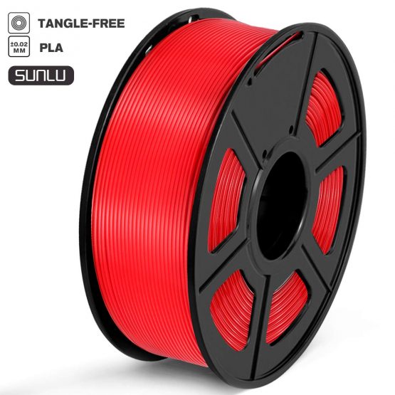 SUNLU PLA Filament 1.75mm 3D Printer Filament PLA 1kg Spool (2.2lbs), Dimensional Accuracy of +/- 0.02mm PLA Red