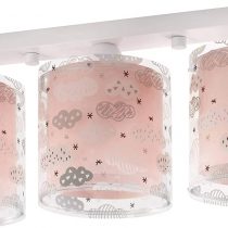 Dalber Children's Ceiling Light, Children's Room Ceiling Light 3 Lights Clouds Pink