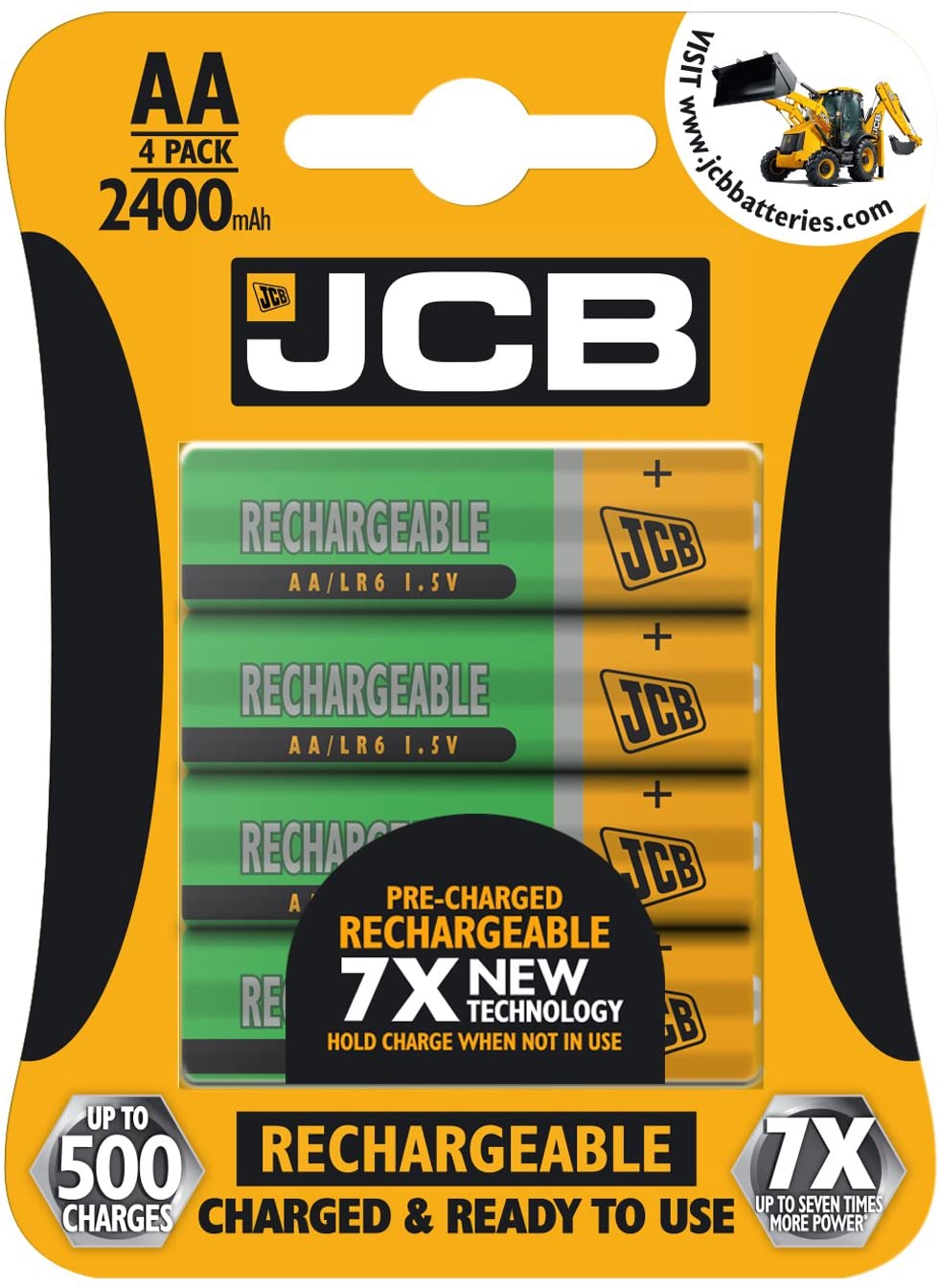 S5350 JCB AA 2400mAh Rechargeable Batteries - Pack of 4
