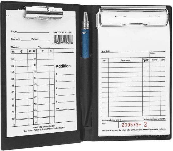 Receipt Book Cover A6 Black