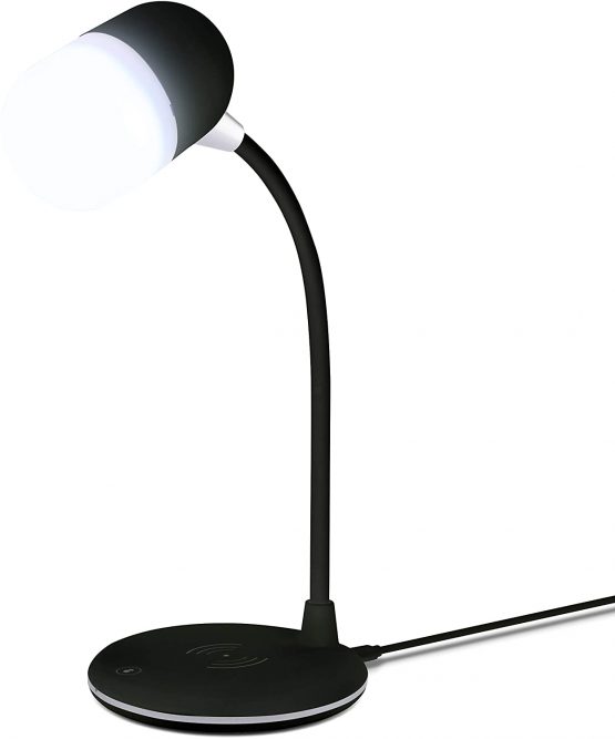 Groov-e Apollo Touch Control LED Desk Lamp with Built-In Wireless Charger & Bluetooth Speaker, black - Image 4