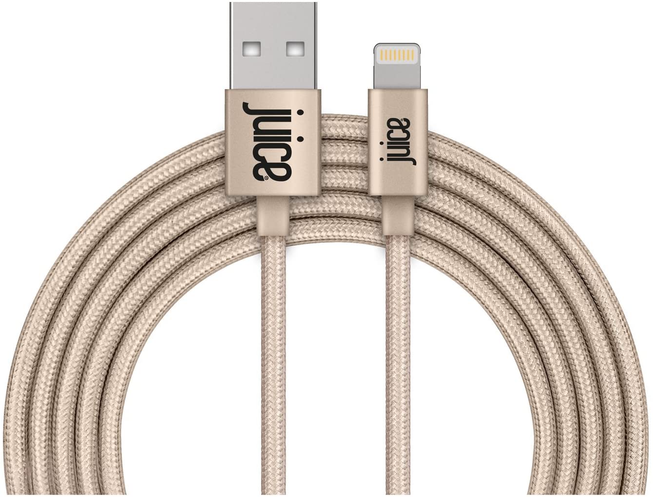 Juice Apple iPhone Lightning 2m Braided Charger and Sync Cable for Apple iPhone 13, 13 Pro, 12, 12 Mini, SE, 11, XS, XR, X, 8