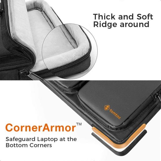 tomtoc 360 Protective Laptop Shoulder Bag for 15.6 Inch Acer Aspire 3/5/7 Laptop, HP Pavilion 15.6, Dell Inspiron 15 3000, 15.6 ASUS ROG Zephyrus, 2020 New Dell XPS 17, Waterproof Accessory Case - Image 3