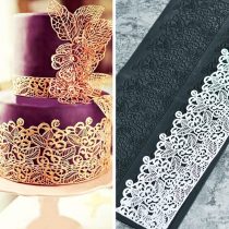 Hebudy Cake Decorations Silicone Moulds Lace Fondant Mold Cake Lace Mat for Baking Lace Embossed Cake Mold