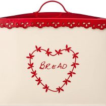 Premier Housewares 507623 Anglaise Bread Bin - Cream/Red H25 x W33 x D18cm