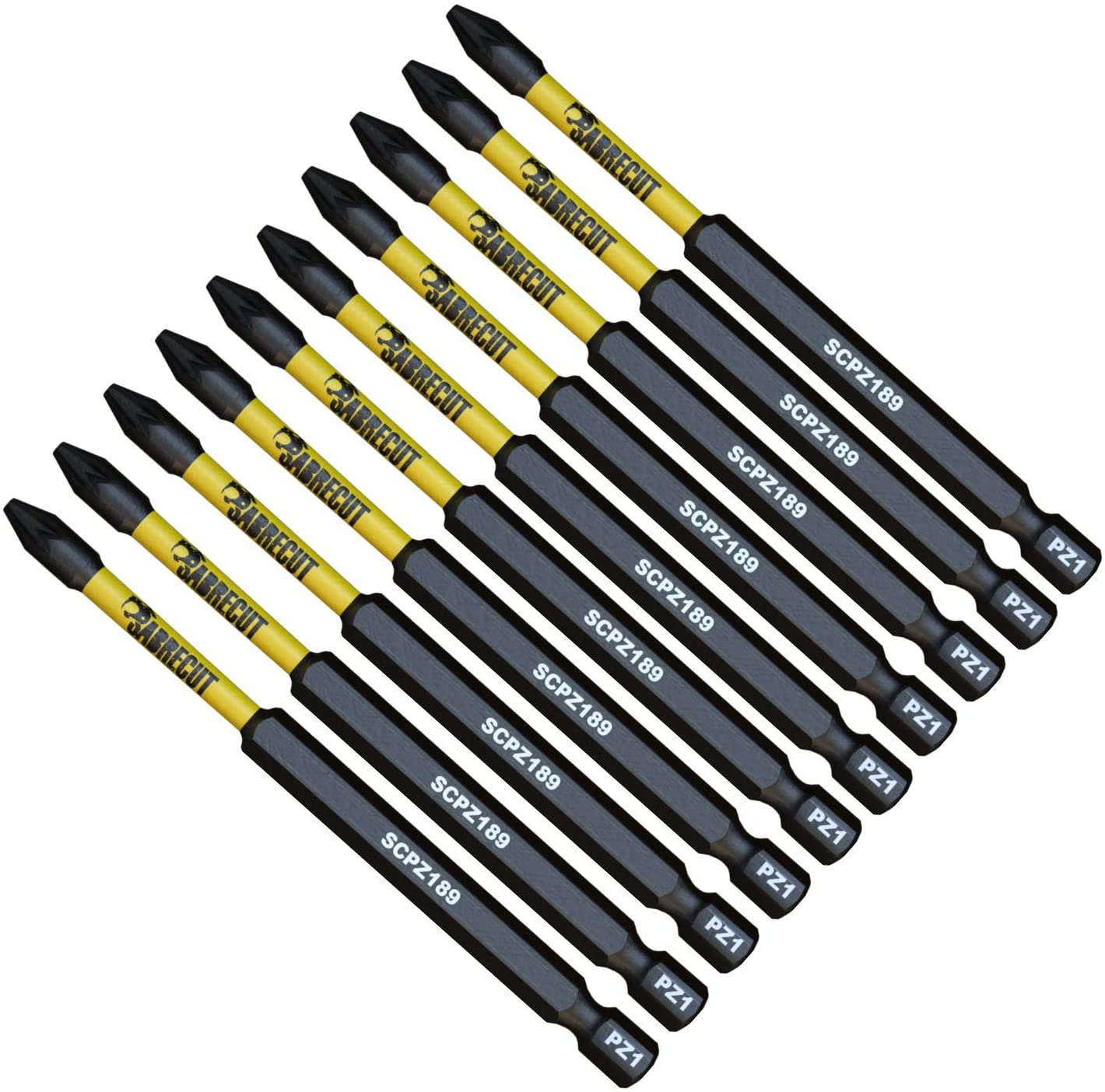 10 x SabreCut SCPZ189_10 89mm PZ1 Magnetic Impact Screwdriver Driver Bits Set Pozi Pozidriv Heavy Duty, 1/4 inches - Image 3