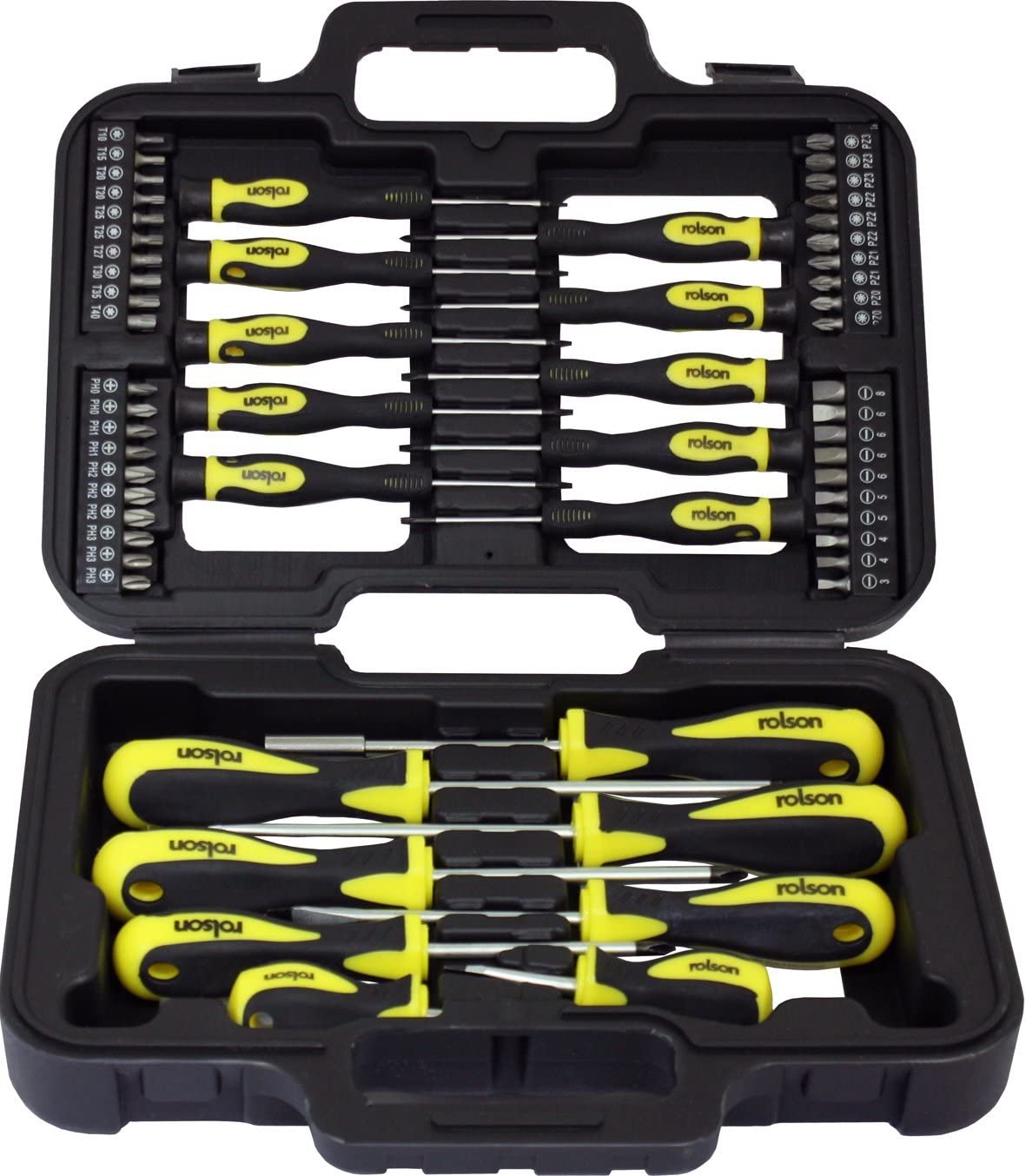 Rolson 28882 58 pc Screwdriver Set, Black, 58 Pieces