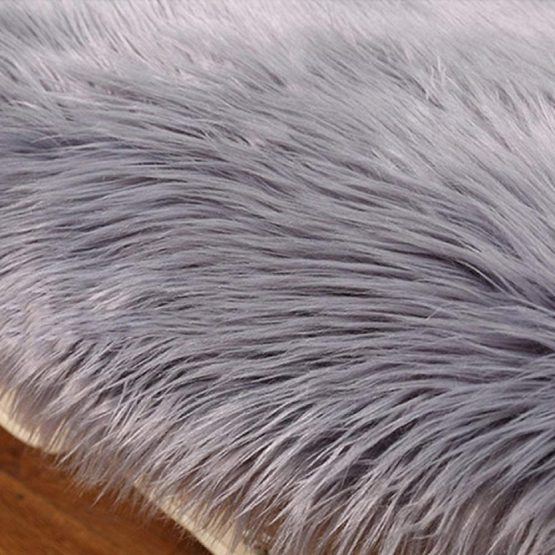 SXYHKJ Faux Sheepskin Rugs, Soft Fluffy Faux Chair Cover Hairy Washable Carpet Non Slip Mats for Chair Bed Sofa Floor with Extra Long Wool (gray, 60x160cm) - Image 3