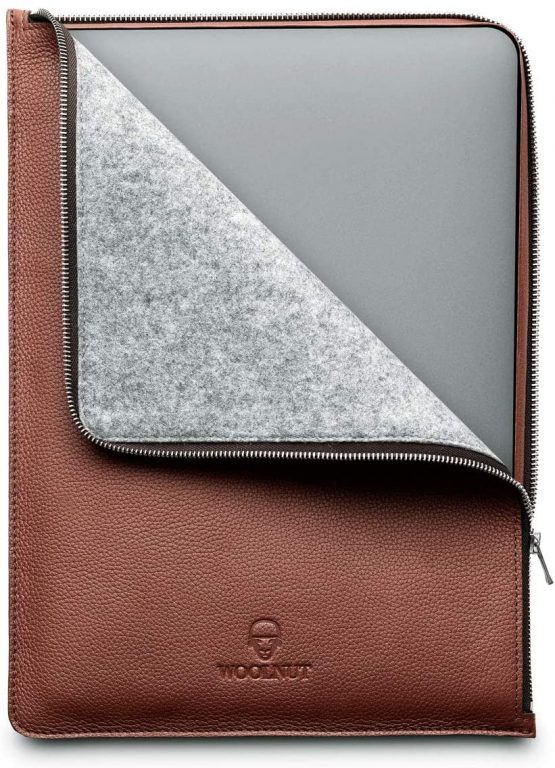 Woolnut Leather & Wool Folio Zipper Sleeve Case Cover, for MacBook Pro