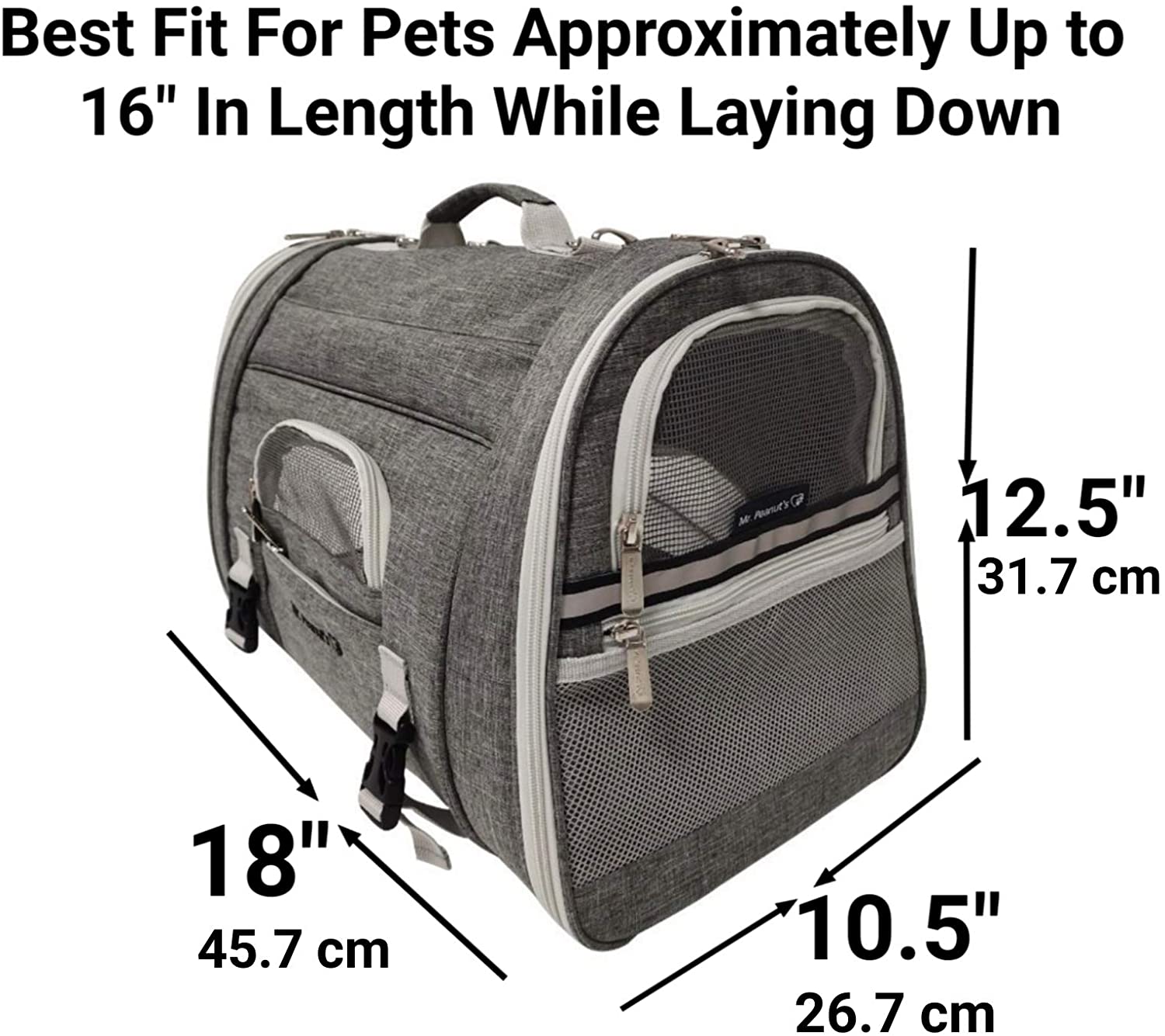 Mr. Peanut's Monterey Series Convertible Backpack Airline Approved Pet Carrier - Image 4