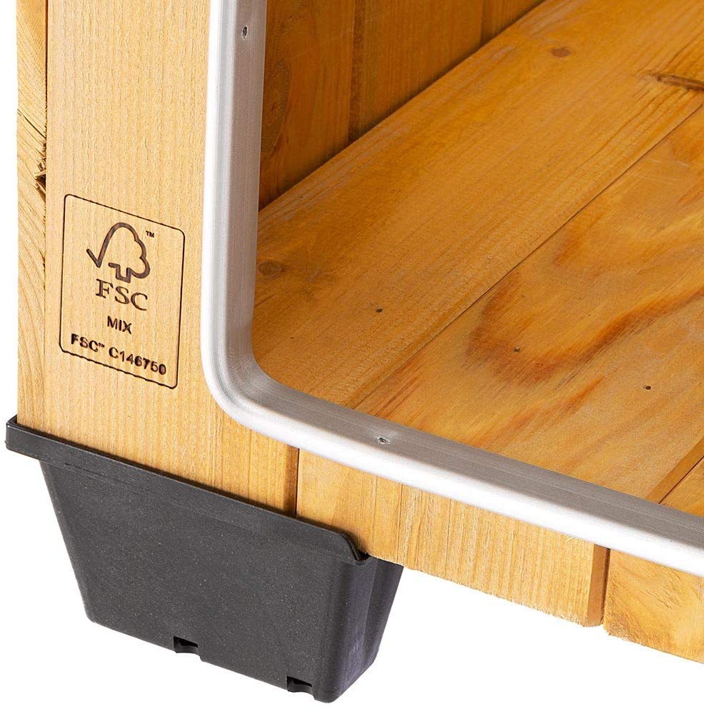 Ferplast BAITA 80 FSC Wooden Dog House, Opening Roof, Waterproof & Anti-UV, Sloping, with Lock, Anti-Bite Aluminium Door - Image 4
