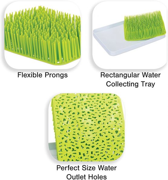 Large Baby Bottle Drying Rack Anti-Bacterial Large Grass for Kitchen Countertop (Green) - Image 4