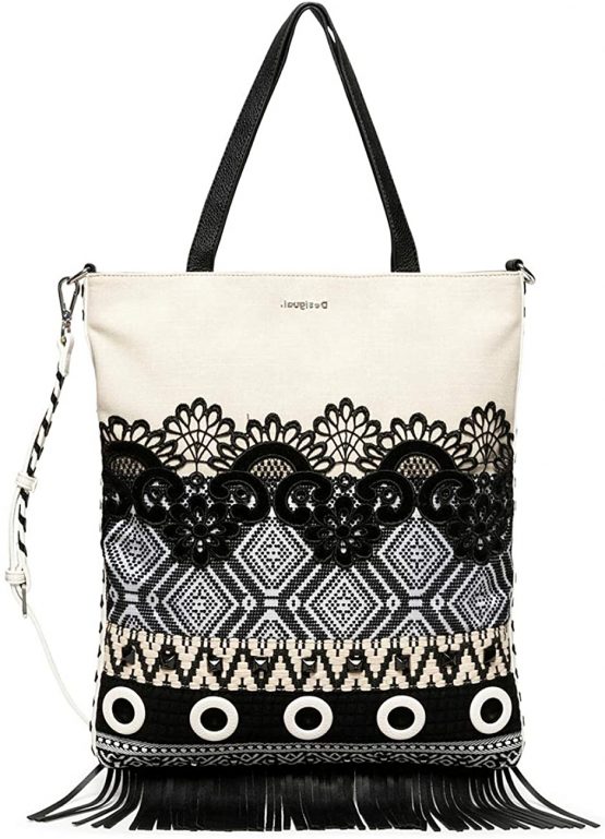Desigual Bols_Black White Coro Women's Handbag White (Blanco)