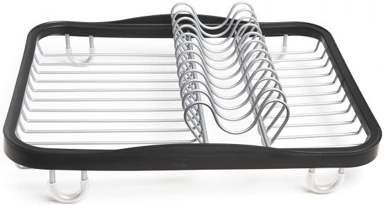 Umbra Sinkin Dish Drying Rack- Kitchen Sink Caddy with Removable Cutlery Holder, Fits In Sink or on Countertop, Smoke/Nickel - Image 4