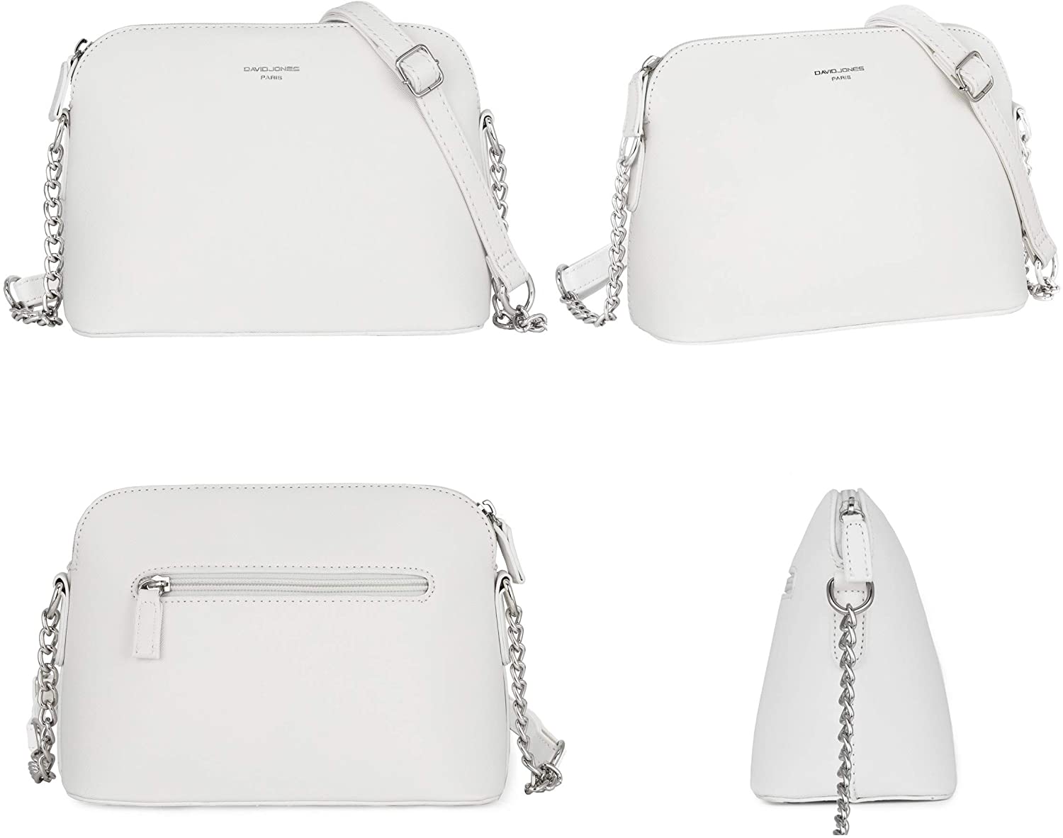 David Jones, Women's Small Crossbody Bag, Chain Shoulder Bag, Saffiano PU Faux Leather Rigid Messenger Bag - Image 4