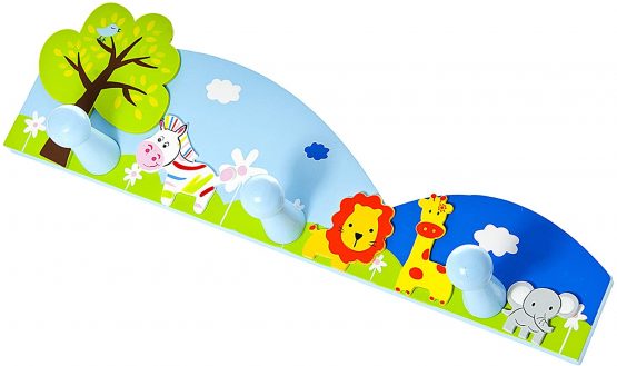 Mousehouse Gifts Jungle Safari Themed Children's Triple Coat Hook Wall Hooks for Door or Wall Hanging in Boys or Girls Nursery or Bedroom - Image 3