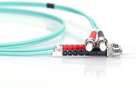 DIGITUS LWL patch cable OM3-1 m ST to ST fiber optic cable - LSZH - Duplex Multimode 50/125µ - 10 GBit/s - Turquoise - Image 2