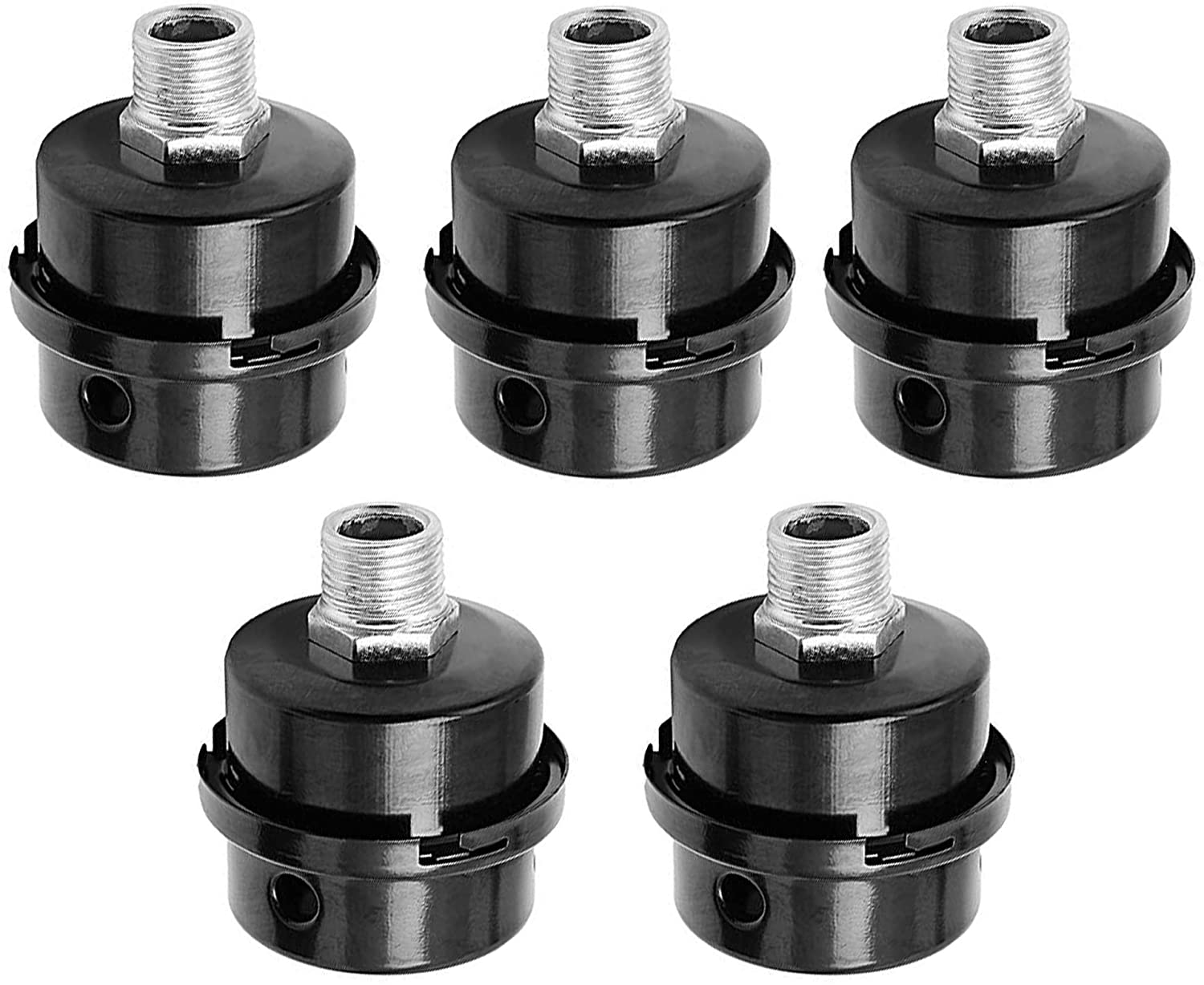 Schneespitze 5 Pcs Thread Air Compressor Muffler Silencer,Replacement Muffler Filter Intake Filter Silencer 3/8" 16mm
