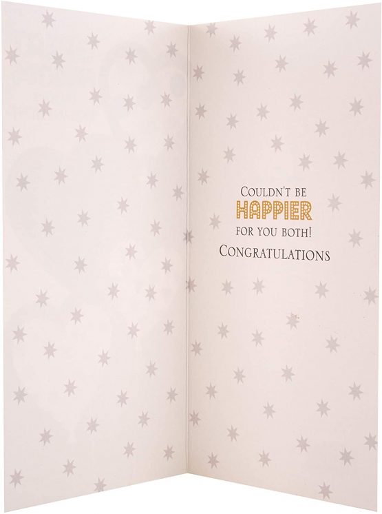 Friends Engagement Congratulations Card from Hallmark - Black and Gold Heart Balloons Design - Image 4