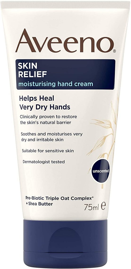 Aveeno Skin Relief Moisturising Hand Cream, Soothes and Moisturises Very Dry Hands, For Very Dry Irritable Hands, 75ml