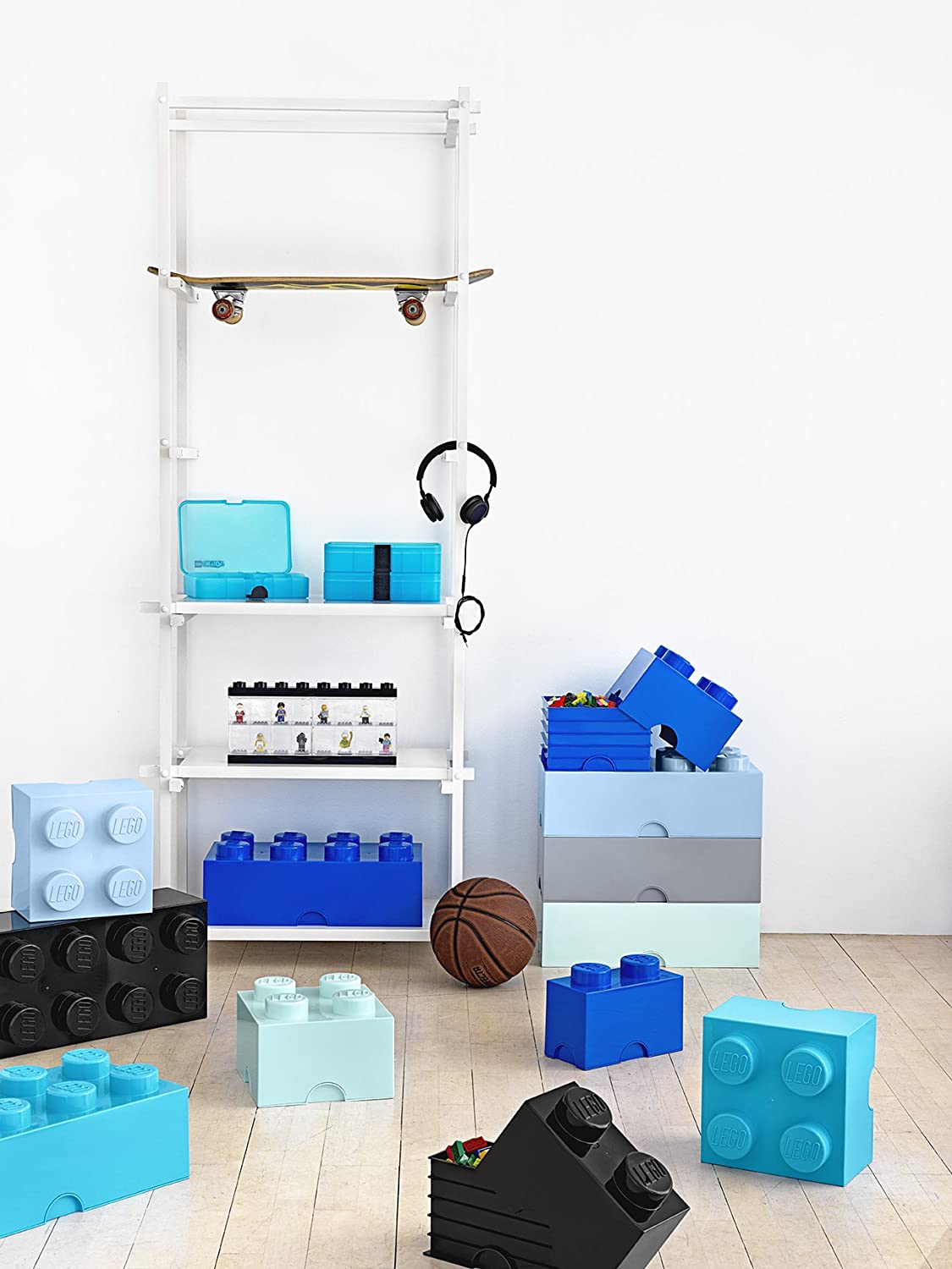LEGO Brick Shelf 8 Knobs Black, Stackable LEGO Storage Box, Desk Organiser, Storage Box for Toys Books, and More, Home Decor - Image 2