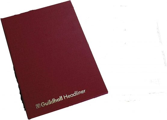 Exacompta Guildhall Headliner Account Book, 298 x 203 mm, 16 Cash Column, 80 Pages, Burgundy