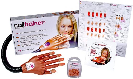 Essential Nails, Nail Trainer® Practice HandUDES 6 Hour Digital Competition Level Nail Art Tuition & Training by Award Winning Nail Artist, Kirsty Meakin Genuine Nail Trainer ® For Nail Extensions, Nail Art & Manicure Training Hand With Practice Nails.