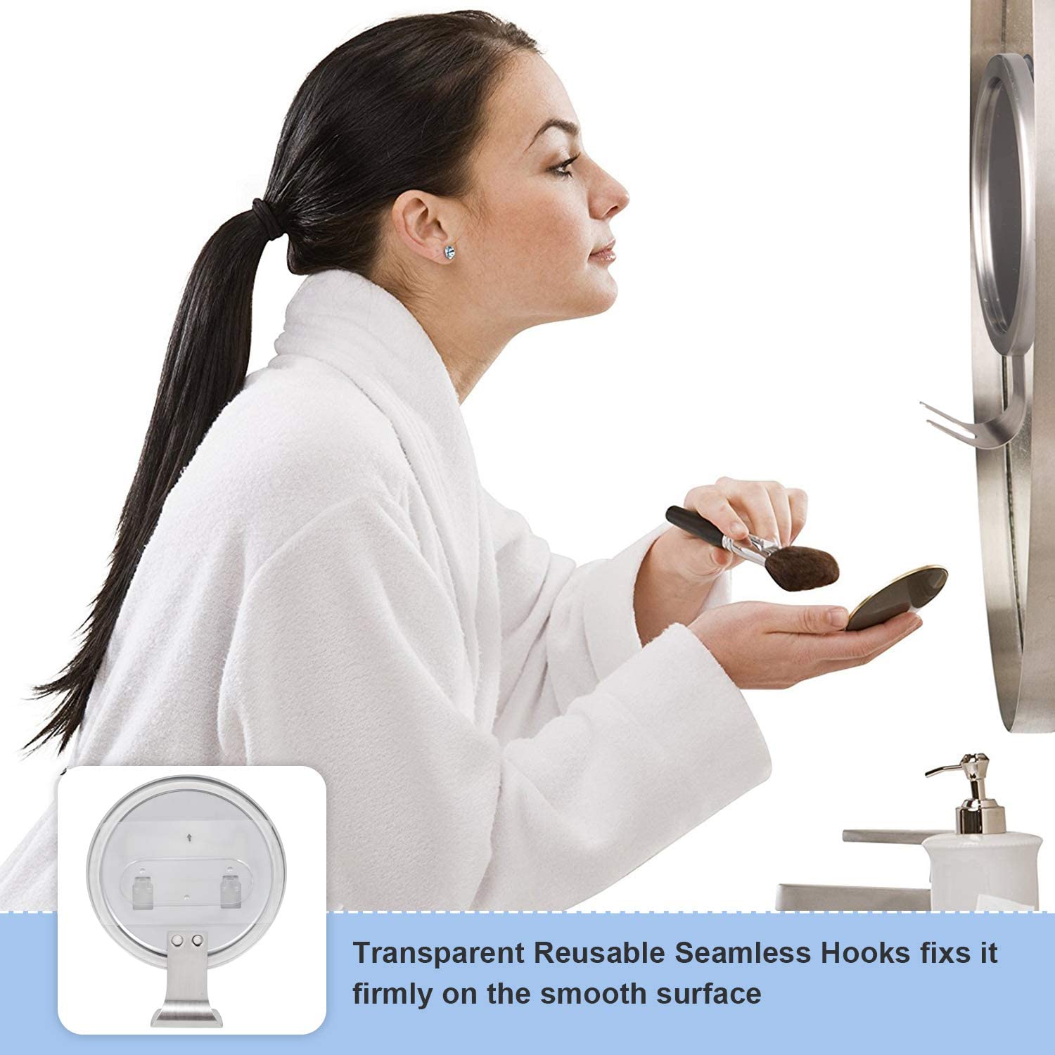 Quntis Shaving Mirror Fogless Mirror Shower Mirror with Hook Traceless