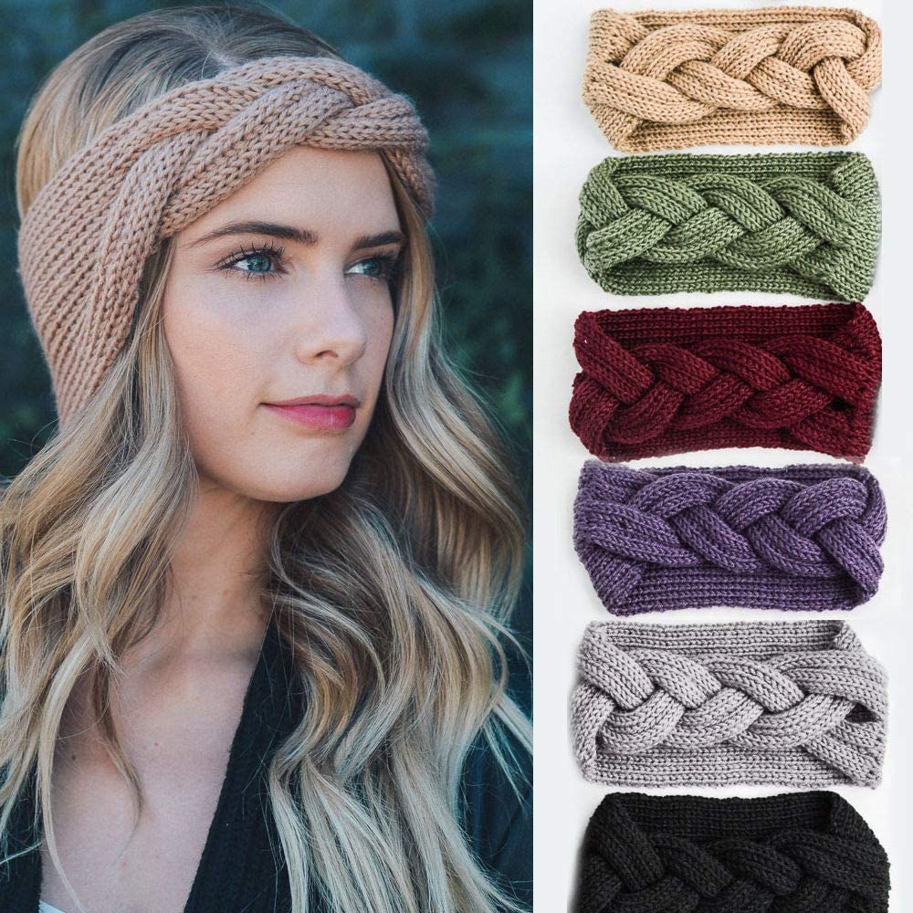 KAEHA QDFD-0001-14 Warm Knitted Headband for Women Hair Accessories Grey - Image 3
