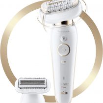 Braun Silk-épil 9 Flex Epilator, Hair Removal, With Additional Shaver & Trimmer Head For Extra Sensitive Areas, Wet & Dry, 100% Waterproof, 9-002, White/Gold