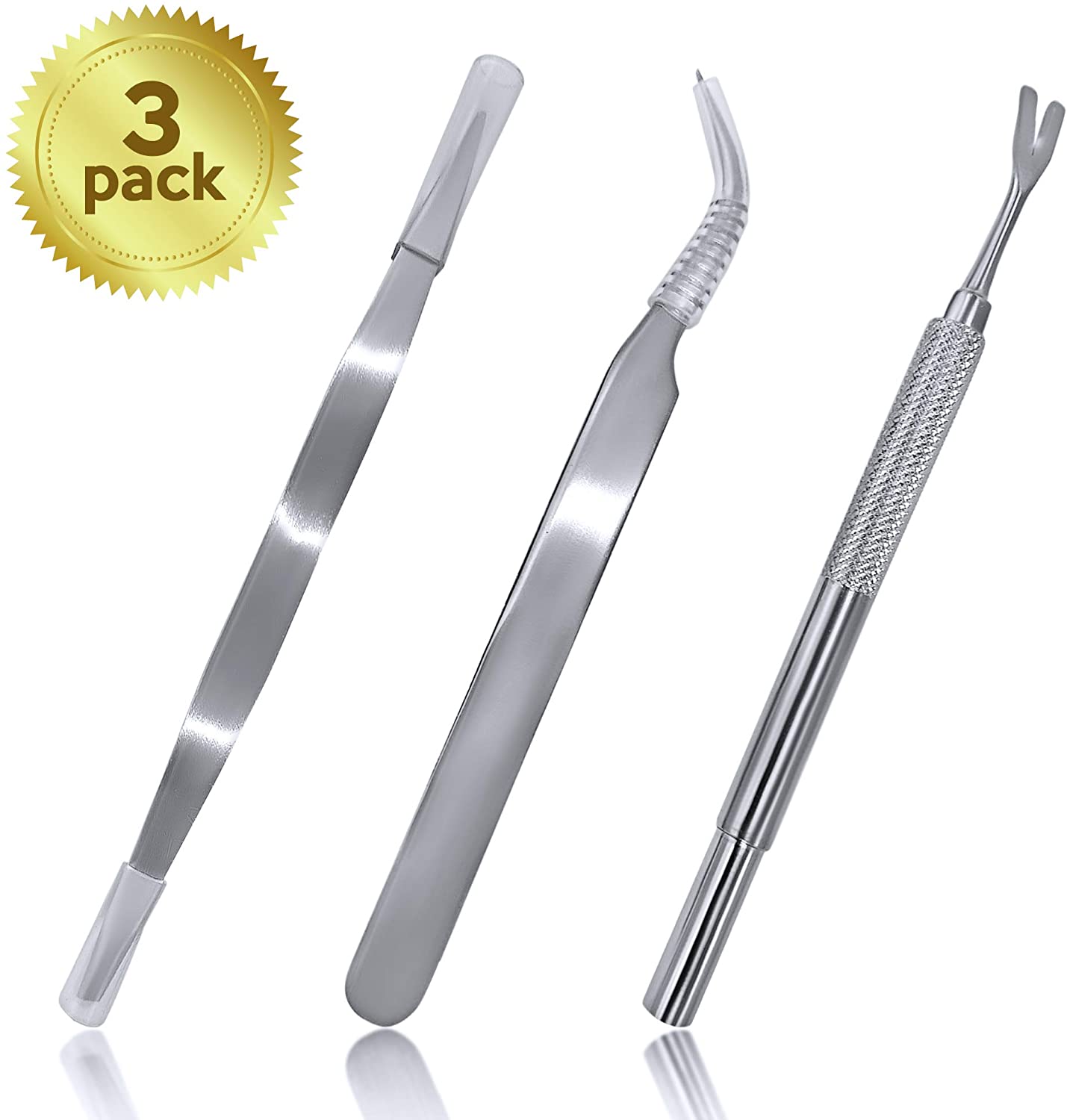 Tick Removal Tool Set for Dogs and Pets, 3 Pack of Steel Tick Removing