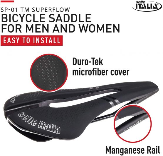 Selle Italia Sp-01 Tm Superflow Saddle, Black, L3 - Image 3