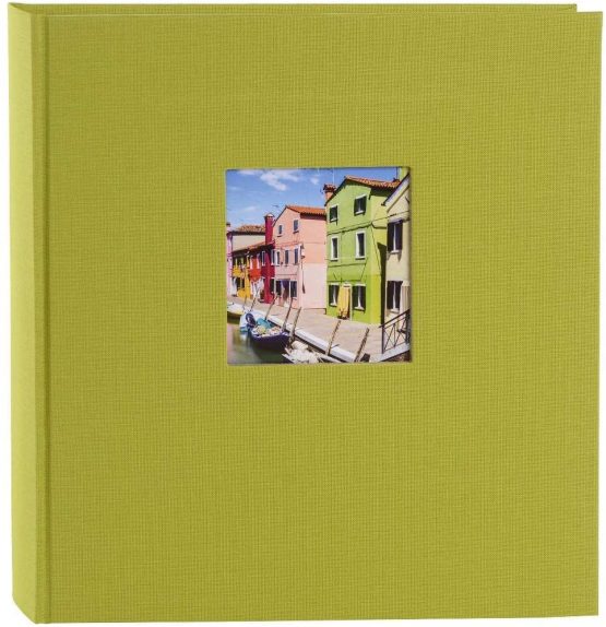 Goldbuch Photo Album with Window Cut-Out, Cardboard, Green, 30 x 31 cm