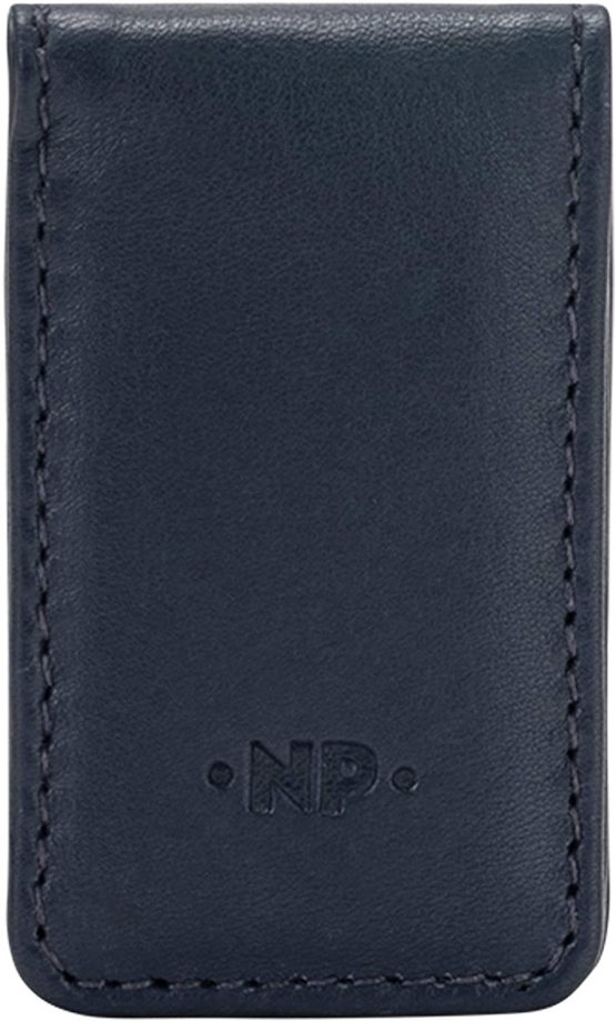 Nuvola Pelle Leather Magnetic Money Clip Clasp Bank Note or Paper Holder Strong Magnet Blue