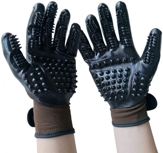 Animalon Rubber grooming glove (double pack) | innovative and practical fur changing aid for horses and dogs | rubber curry glove for horses especially when changing fur (XS) - Image 2
