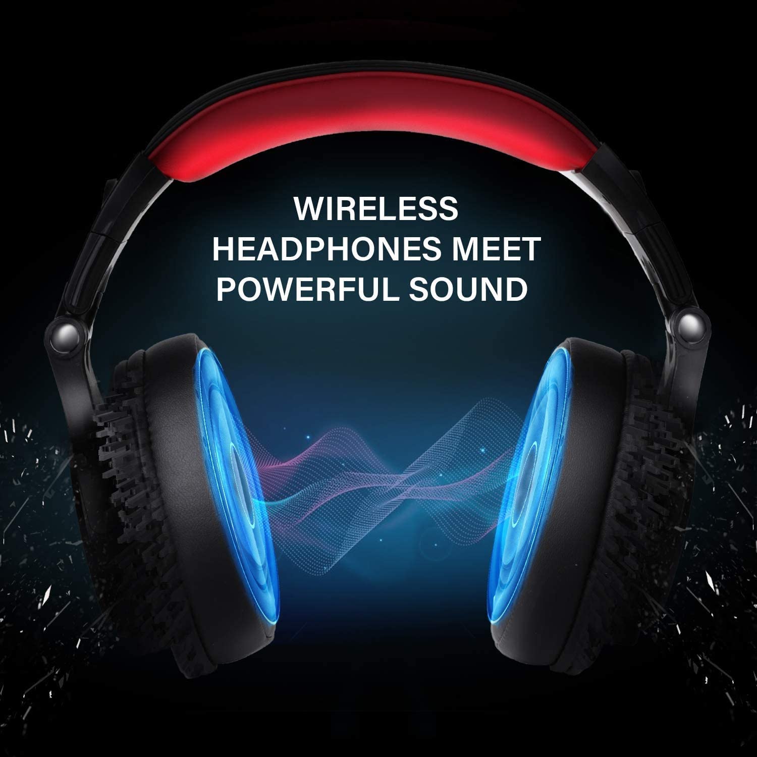 OneOdio Bluetooth Wireless Headphones Over Ear 72 Hrs Playtime Closed Hi-Fi Stereo Bass Headphones with Share Port Foldable DJ for E-drum Piano Guitar AMP Recording PC/Phone - Image 4