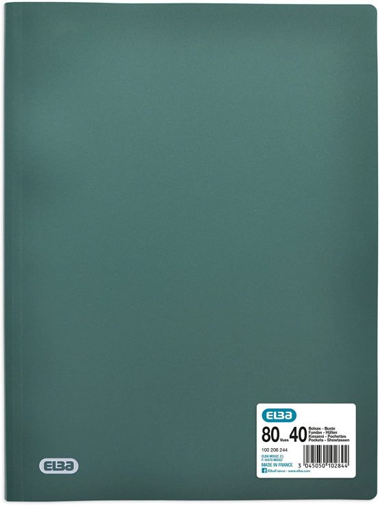 Elba Pack of 40 A4 Opaque Green Polypropylene Flexible 80 Sides