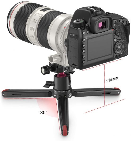 SMALLRIG Mini Tripod Tabletop Tripod with 360° Ball Head and 1/4 Screw for DSLR Cameras, Projectors, Webcams, GoPro and Smartphone Mount Adapter, Updated - BUT2664 - Image 4