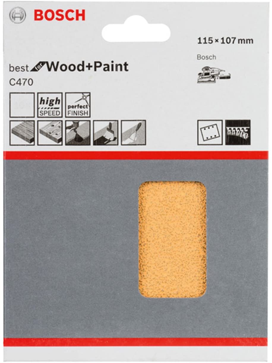 Bosch 2608607456 Sanding Sheet Set (10-Piece), Blue, 115mm x 107mm - Image 3