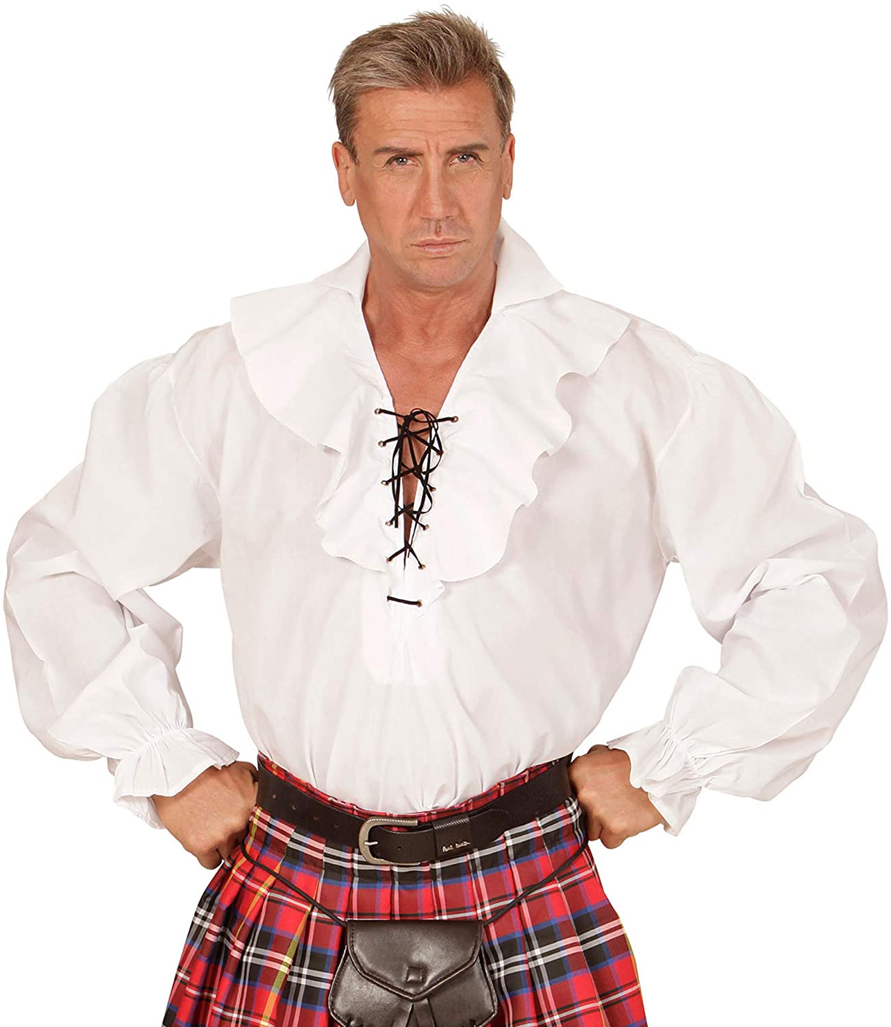 Pirate Shirt xL Mens - White Costume Extra Large for Buccaneer Fancy Dress - Image 3