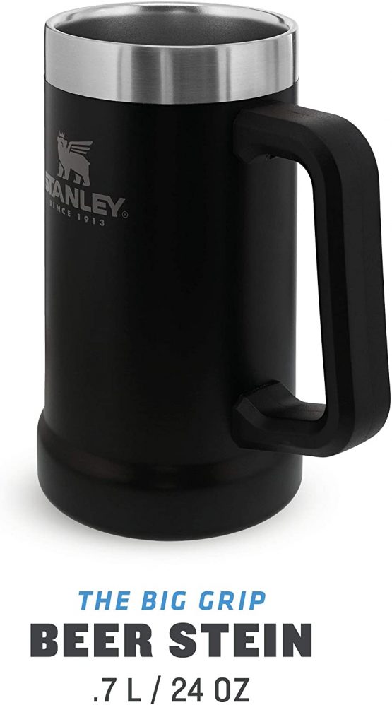 Stanley Adventure Vacuum Keeps Cold for 7 Hours-Stainless Steel Beer Stein with Handle, Matte Black, 0.7L - Image 2