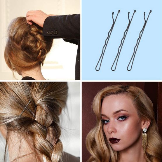 Bobby Pins,MORGLES 120 Pcs Kirby Grips Hair Pins Black Hair Grips for Women Thick Hair with Box(Black, 5 cm/2.2 Inches) - Image 4