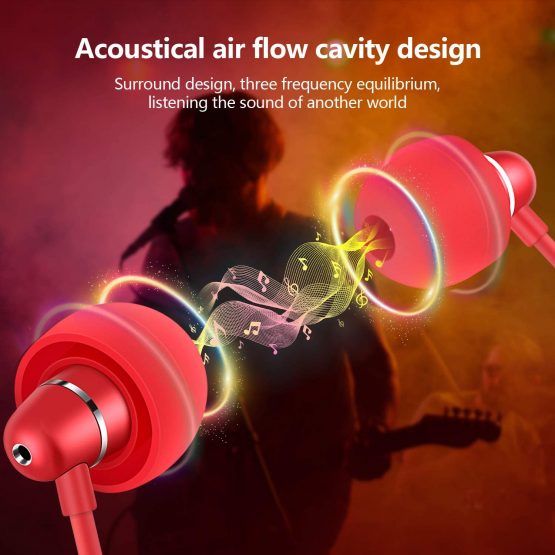 Bulees Sleep Earphones for side sleeping, Noise Isolating, Lightweight Earbuds for Small Sensitive ear Canal, In-Ear Headphones Wired with Mic and Volume Control for Bedtime (Red) - Image 2