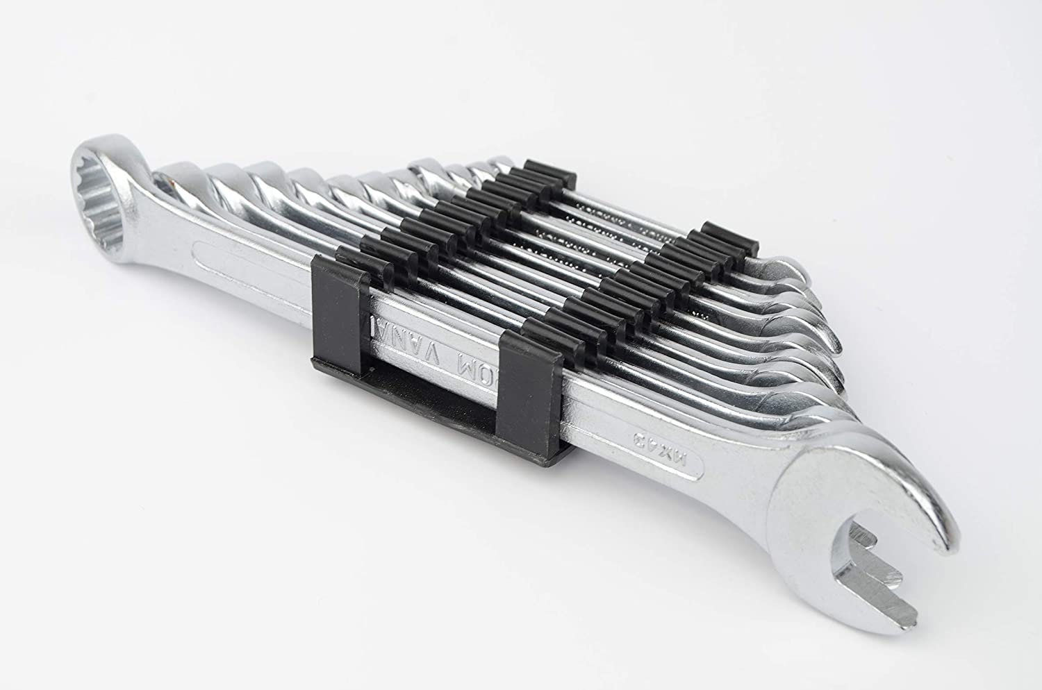 Brüder Mannesmann Wrench set, 12-piece, DIN 3113, chrome vanadium steel, 6-22 mm, Black / Silver - Image 4