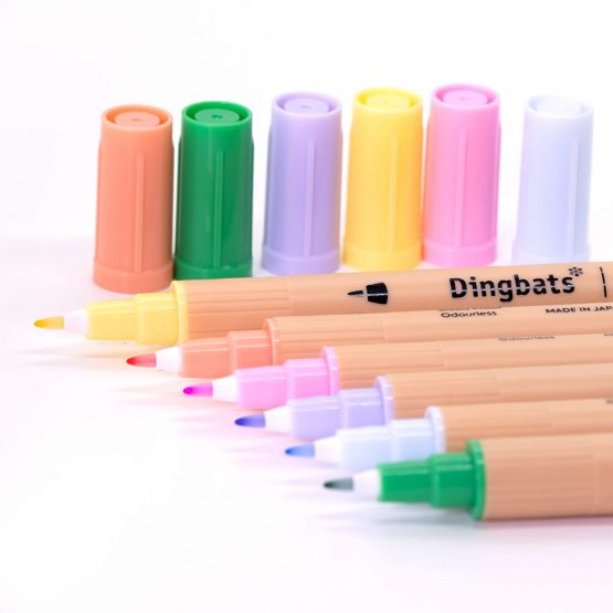 Dingbats Atopen 6-Pack Dual Tip Fineliner / Brush Pens for Calligraphy and Art Drawings (Pastel Set) - Image 4